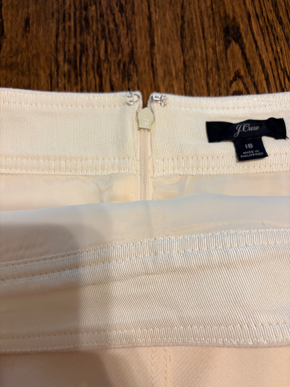 J.Crew Ivory Wool Mini Skirt Size 18 Lined Classic A-Line - Picture 7 of 10